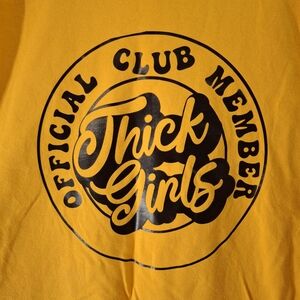 Thick Girls Official Club Member Short Sleeve Tee - Yellow